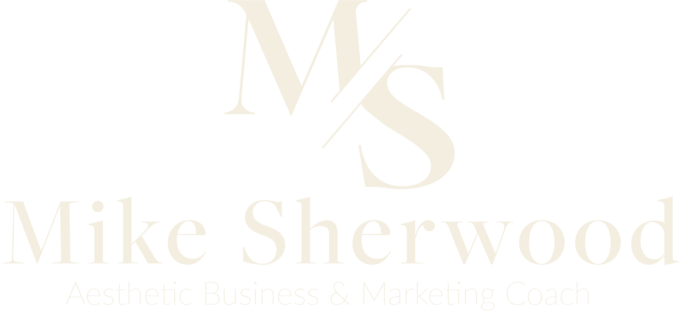 Mike Sherwood | Aesthetic Business & Marketing Coach - White Logo